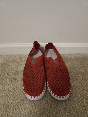Ilse Jacobsen Hornbaek Tulip Slip On Flats In Red Size 8.5